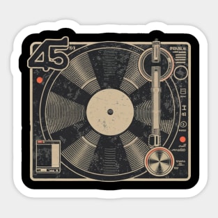 45 Record Adapter (Distressed) Sticker